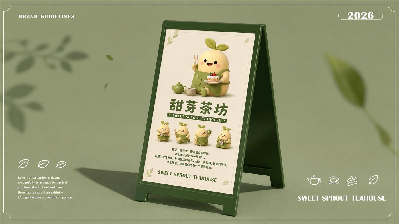 甜芽茶坊 · 立牌应用效果